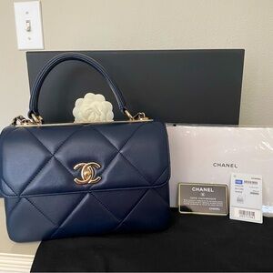 Chanel Navy Small Trendy CC Large Quilt